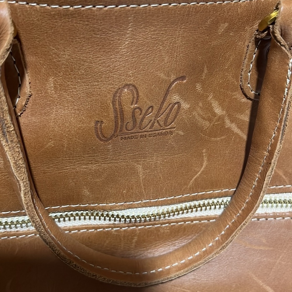 Sseko Convertable Shopper Bag in Caramel Leather